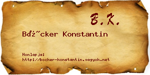 Böcker Konstantin névjegykártya